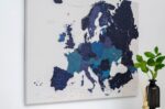Carte de l’Europe a epingles Bleu Marin Détaillé