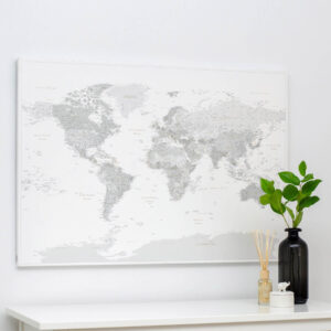 Carte du monde Gris Détaillé tripmap
