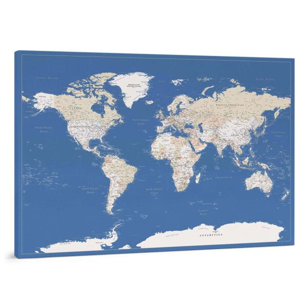 Carte du monde à épingles Bleu Détaillé tripmap.fr