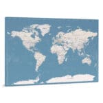 Carte du monde à épingles Bleu clair Détaillé tripmap.fr