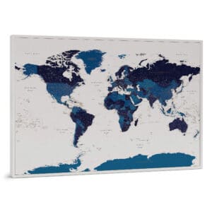 Carte du monde à épingles Bleu marin Détaillé tripmap.fr