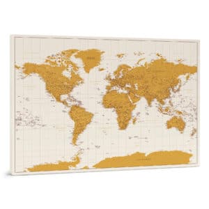 Carte du monde à épingles Jaune Détaillé tripmap.fr