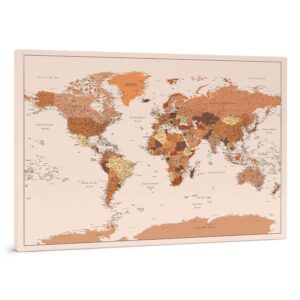 Carte du monde à épingles Marron Détaillé tripmap.fr