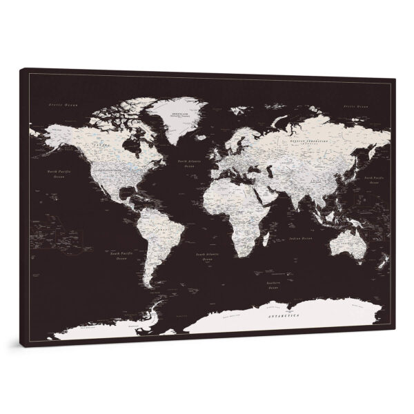 Carte du monde à épingles Marron foncé Détaillé tripmap.fr