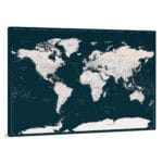 Carte du monde à épingles Vert foncé Détaillé tripmap.fr