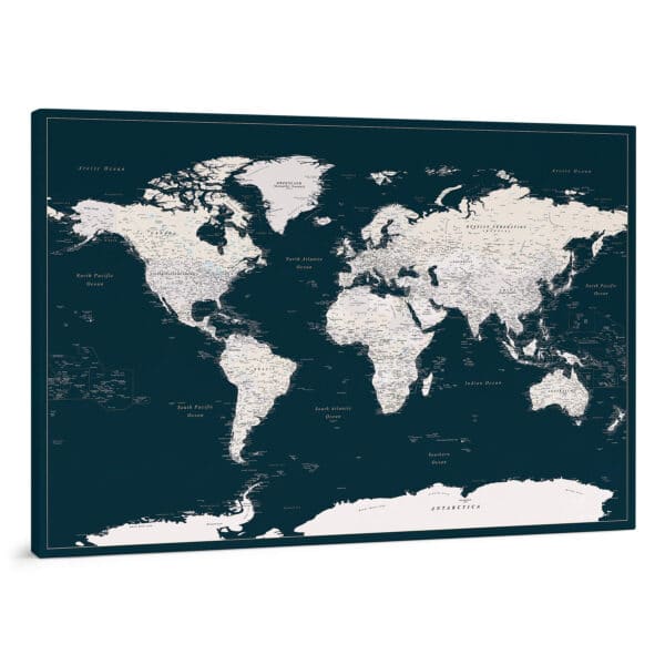 Carte du monde à épingles Vert foncé Détaillé tripmap.fr