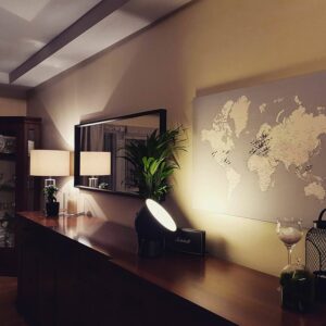 world map wall art with pins