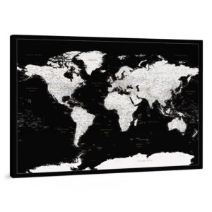 Carte du monde à épingles Noir moderne Détaillé tripmap.fr