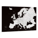 Carte de l’Europe avec épingles Noir Moderne Détaillé tripmap.fr