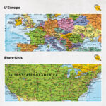 Carte du monde à épingles Politique Détaillé europe et états-unis