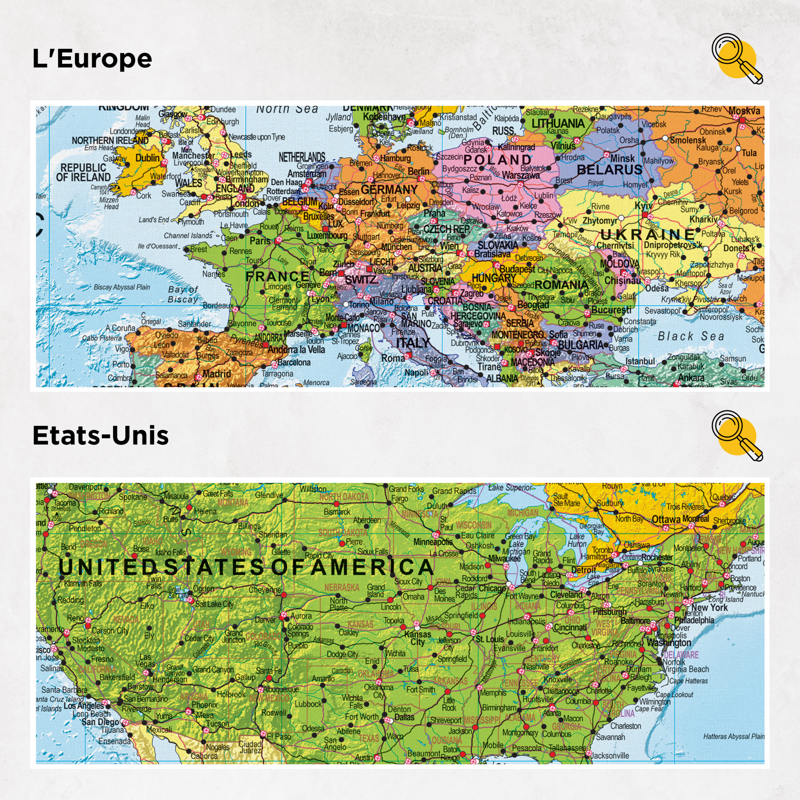 Carte Europe politique, Carte du monde