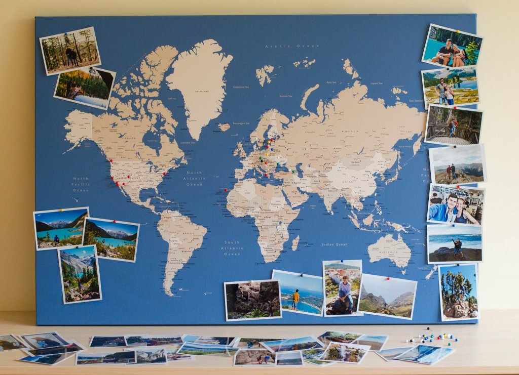 World travel map pinboard tripmapworld