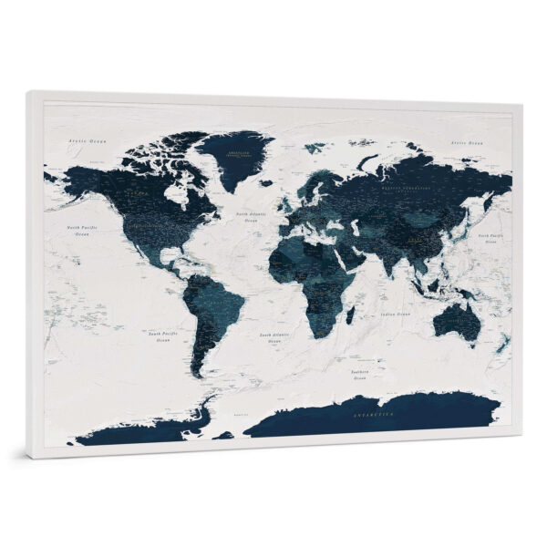 Carte du monde à épingles Océan bleu Détaillé tripmap.fr