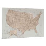 Carte des États Unis à épingles Vintage Détaillé tripmap.fr