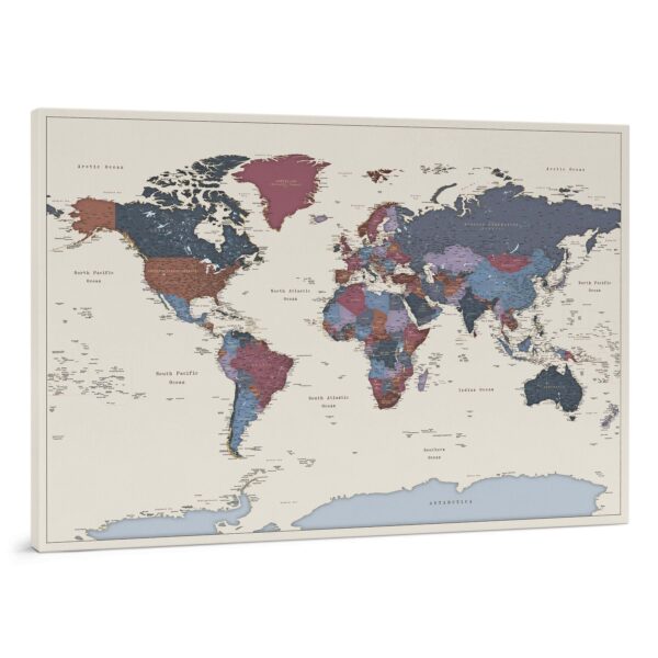 Carte du monde à épingles Raisins Détaillé tripmap.fr