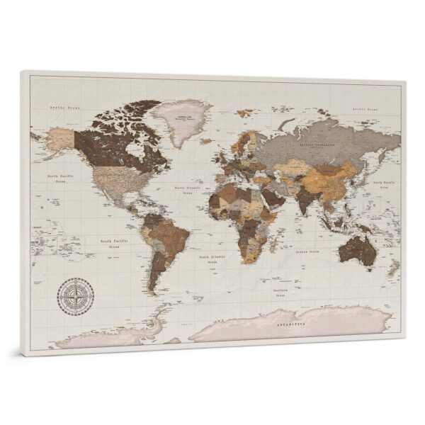 Carte du monde à épingles Safari Détaillé tripmap.fr
