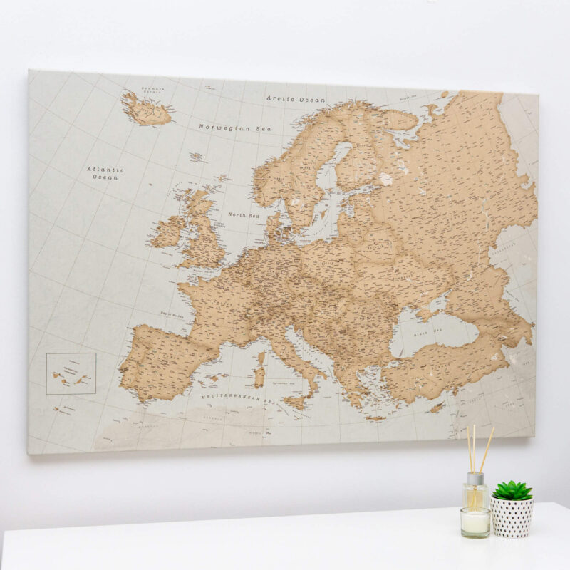 carte de l'europe punaise vintage