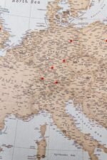 de l’Europe carte avec epingles Vintage Détaillé