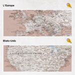 europe et états-unis Rose poudré tripmap