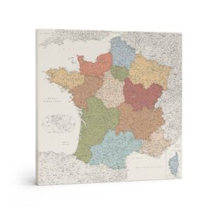 Carte de France avec épingles - Colorée (Détaillé) 1fr