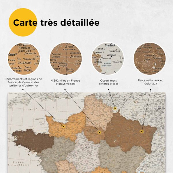 2FR Carte de France avec épingles - Safari