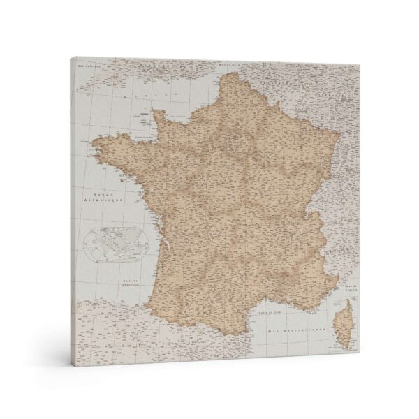 3FR Carte de France avec épingles - Vintage (Détaillé)