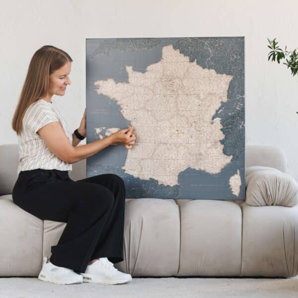 detailed large france pinnable map canvas 7fr